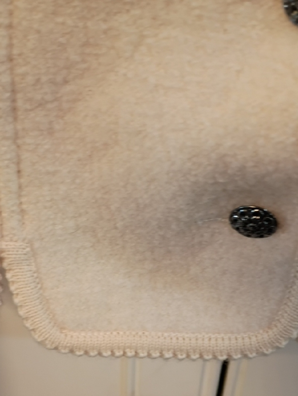 Geiger Cream Boiled Wool Button Front Cropped Jacket - Picture 4 of 7